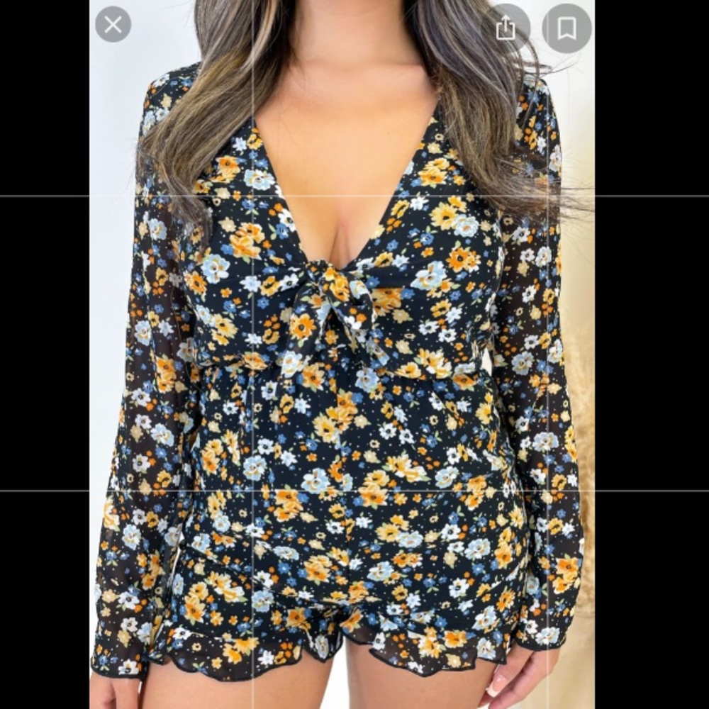 Laura’s Boutique Black Floral Romper